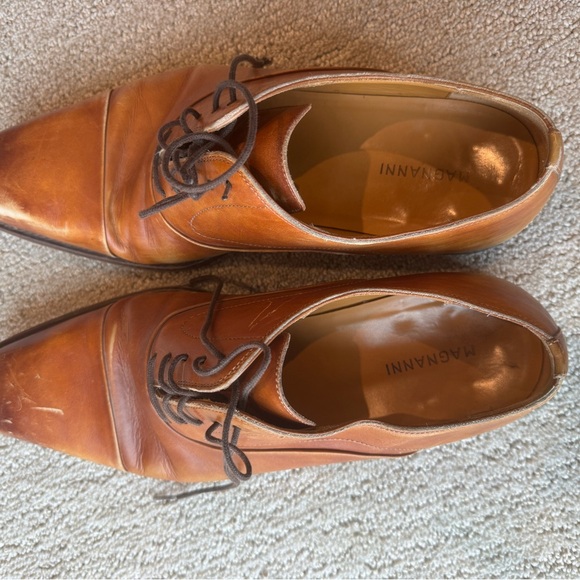 Magnanni Men\'s Saffron Oxford Cap Toe Dress Shoe Tan Brown Leather main image 4